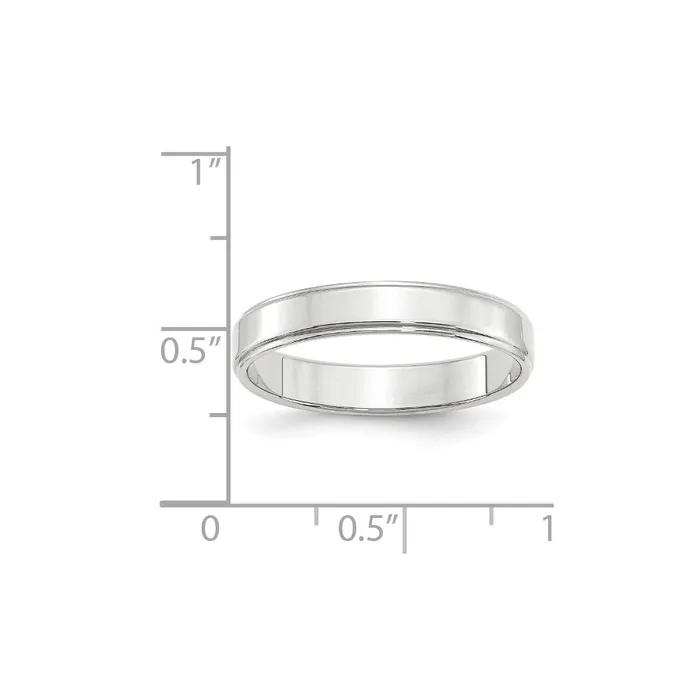 Rings Goldia Solid 14K White Gold 4mm Flat with Step Edge MensWomens Wedding Band Ring Size 115 Rings Goldia Solid 14K White Gold 4mm Flat with Step Edge MensWomens Wedding Band Ring Size 115