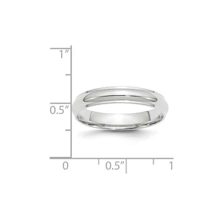 Rings Goldia Solid 14K White Gold 4mm Half Round with Edge MensWomens Wedding Band Ring Size 14 Rings Goldia Solid 14K White Gold 4mm Half Round with Edge MensWomens Wedding Band Ring Size 14