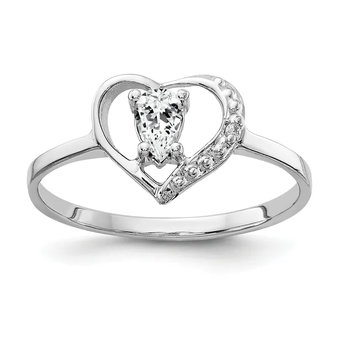 Rings Goldia Solid 14k White Gold 5x3mm Pear Cubic Zirconia AAA Simulated CZ Ring Rings Goldia Solid 14k White Gold 5x3mm Pear Cubic Zirconia AAA Simulated CZ Ring