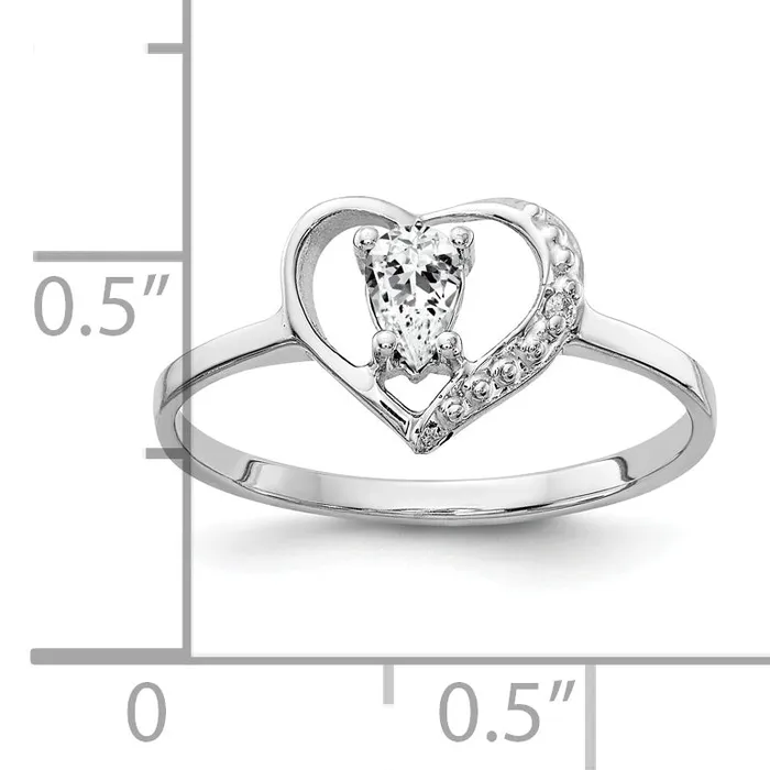Rings Goldia Solid 14k White Gold 5x3mm Pear Cubic Zirconia AAA Simulated CZ Ring
