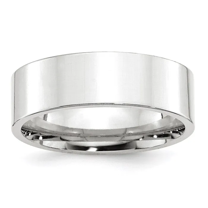 Rings Goldia Solid 14K White Gold 7mm Standard Flat Comfort Fit MensWomens Wedding Band Ring Size 11 Rings Goldia Solid 14K White Gold 7mm Standard Flat Comfort Fit MensWomens Wedding Band Ring Size 11