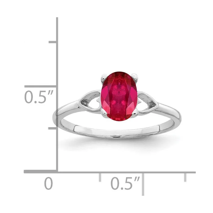 Rings Goldia Solid 14k White Gold 7x5mm Oval Simulated Ruby Ring