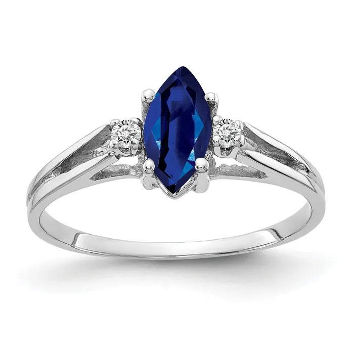 Rings Goldia Solid 14k White Gold 8x4mm Marquise Simulated Sapphire AAA CZ Ring Rings Goldia Solid 14k White Gold 8x4mm Marquise Simulated Sapphire AAA CZ Ring
