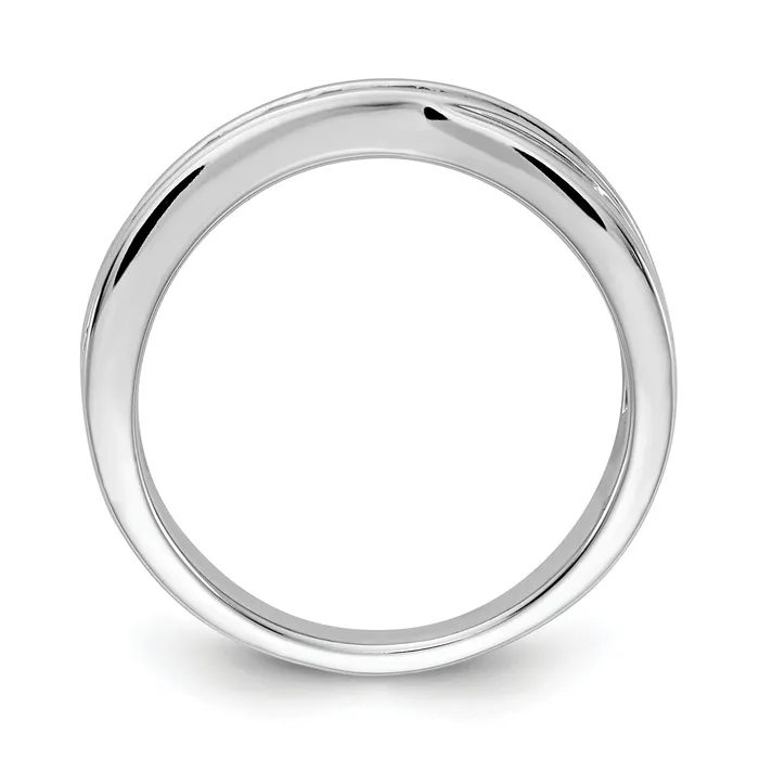 Rings Goldia Solid 14k White Gold Channelset Blue Simulated CZ Ring