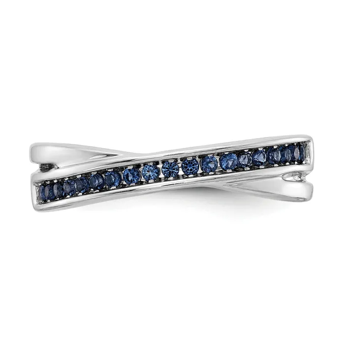 Rings Goldia Solid 14k White Gold Channelset Blue Simulated CZ Ring