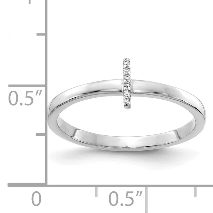 Rings Goldia Solid 14k White Gold Simulated CZ Initial I Ring
