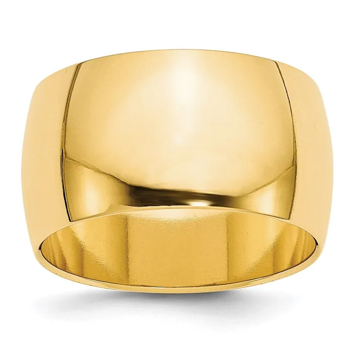 Rings Goldia Solid 14K Yellow Gold 12mm Half Round MensWomens Wedding Band Ring Size 5 Rings Goldia Solid 14K Yellow Gold 12mm Half Round MensWomens Wedding Band Ring Size 5