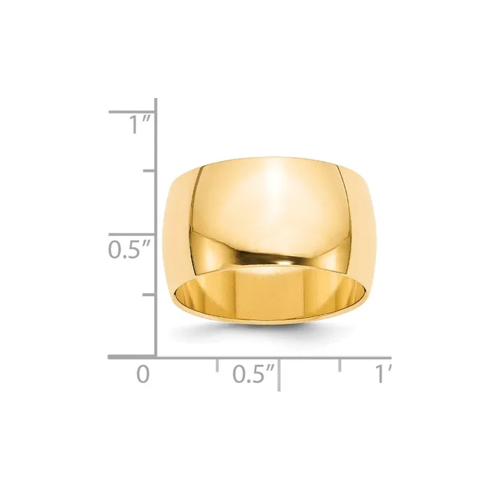 Rings Goldia Solid 14K Yellow Gold 12mm Half Round MensWomens Wedding Band Ring Size 5 Rings Goldia Solid 14K Yellow Gold 12mm Half Round MensWomens Wedding Band Ring Size 5