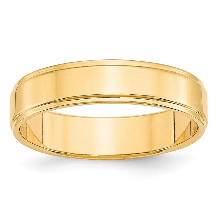 Rings Goldia Solid 14K Yellow Gold 5mm Flat with Step Edge MensWomens Wedding Band Ring Size 14 Rings Goldia Solid 14K Yellow Gold 5mm Flat with Step Edge MensWomens Wedding Band Ring Size 14