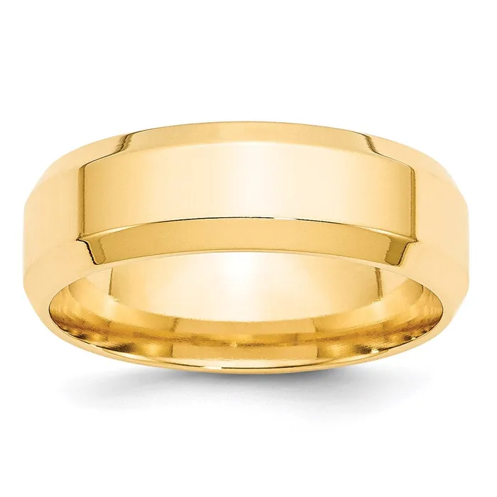 Rings Goldia Solid 14K Yellow Gold 7mm Bevel Edge Comfort Fit MensWomens Wedding Band Ring Size 105 Rings Goldia Solid 14K Yellow Gold 7mm Bevel Edge Comfort Fit MensWomens Wedding Band Ring Size 105