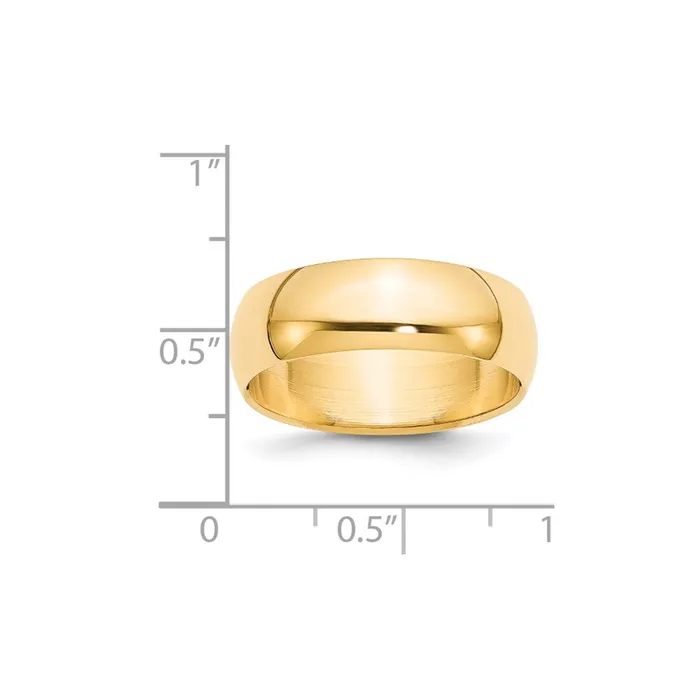 Rings Goldia Solid 14K Yellow Gold 7mm HalfRound Wedding MensWomens Wedding Band Ring Size 11 Rings Goldia Solid 14K Yellow Gold 7mm HalfRound Wedding MensWomens Wedding Band Ring Size 11