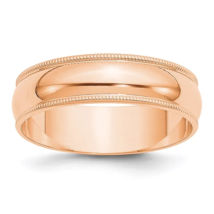 Rings Goldia Solid 14K Yellow Gold Rose Gold 6mm Light Weight Milgrain Half Round MensWomens Wedding Band Ring Size 6 Rings Goldia Solid 14K Yellow Gold Rose Gold 6mm Light Weight Milgrain Half Round MensWomens Wedding Band Ring Size 6