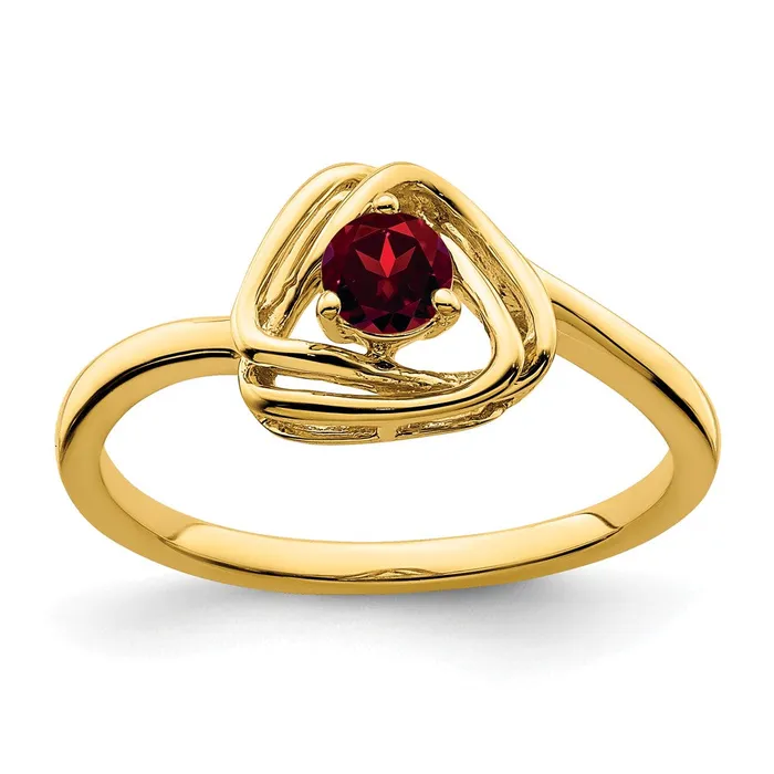 Rings Goldia Solid 14k Yellow Gold Simulated Garnet Triangle Ring