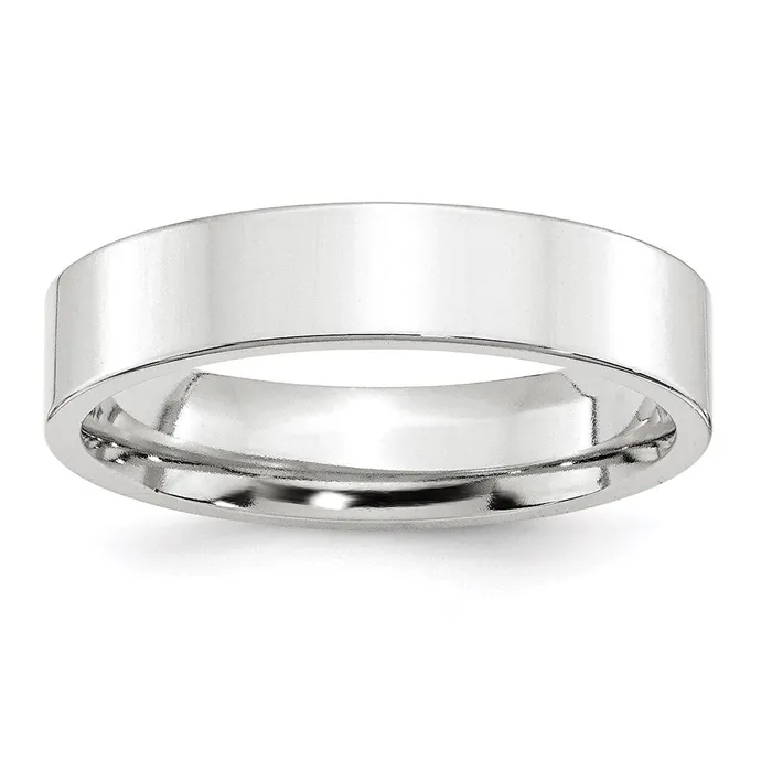 Rings Goldia Solid 18K White Gold 5mm Standard Flat Comfort Fit MensWomens Wedding Band Ring Size 7