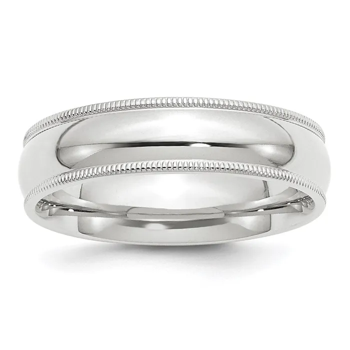 Rings Goldia Solid 18K White Gold 6mm Milgrain Comfort Fit MensWomens Wedding Band Ring Size 95 Rings Goldia Solid 18K White Gold 6mm Milgrain Comfort Fit MensWomens Wedding Band Ring Size 95