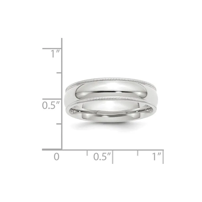 Rings Goldia Solid 18K White Gold 6mm Milgrain Comfort Fit MensWomens Wedding Band Ring Size 95 Rings Goldia Solid 18K White Gold 6mm Milgrain Comfort Fit MensWomens Wedding Band Ring Size 95