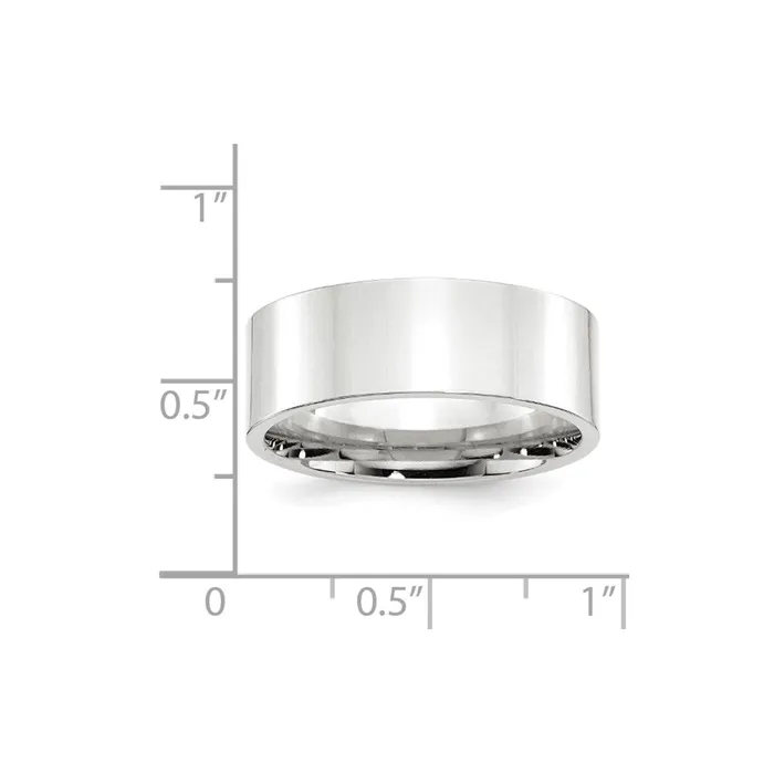 Rings Goldia Solid 18K White Gold 8mm Standard Flat Comfort Fit MensWomens Wedding Band Ring Size 125 Rings Goldia Solid 18K White Gold 8mm Standard Flat Comfort Fit MensWomens Wedding Band Ring Size 125
