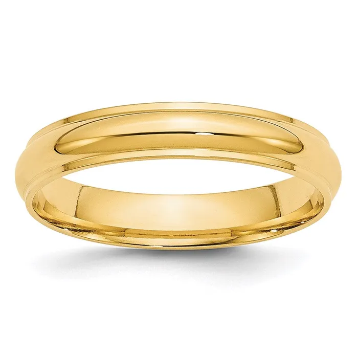 Rings Goldia Solid 18K Yellow Gold 4mm Half Round with Edge MensWomens Wedding Band Ring Size 85 Rings Goldia Solid 18K Yellow Gold 4mm Half Round with Edge MensWomens Wedding Band Ring Size 85