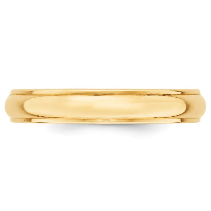 Rings Goldia Solid 18K Yellow Gold 4mm Half Round with Edge MensWomens Wedding Band Ring Size 85 Rings Goldia Solid 18K Yellow Gold 4mm Half Round with Edge MensWomens Wedding Band Ring Size 85