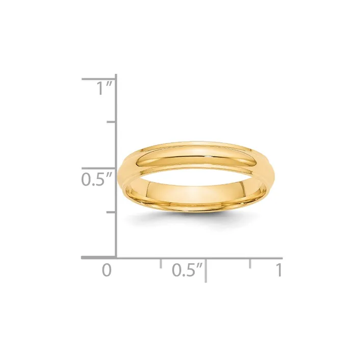 Rings Goldia Solid 18K Yellow Gold 4mm Half Round with Edge MensWomens Wedding Band Ring Size 85 Rings Goldia Solid 18K Yellow Gold 4mm Half Round with Edge MensWomens Wedding Band Ring Size 85