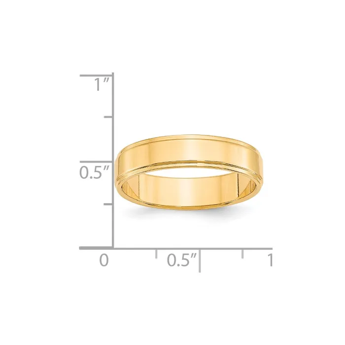 Rings Goldia Solid 18K Yellow Gold 5mm Flat with Step Edge MensWomens Wedding Band Ring Size 8 Rings Goldia Solid 18K Yellow Gold 5mm Flat with Step Edge MensWomens Wedding Band Ring Size 8