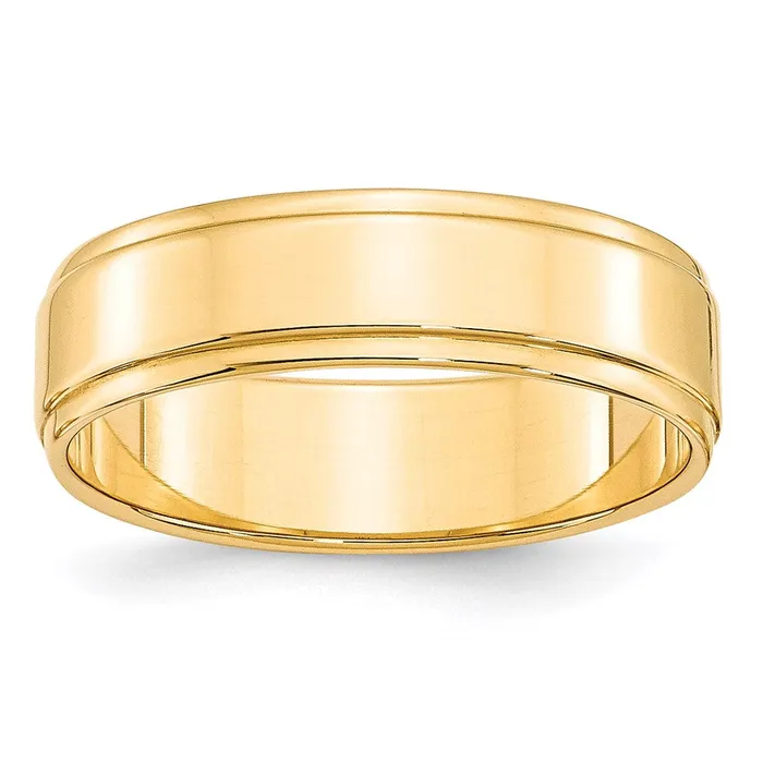 Rings Goldia Solid 18K Yellow Gold 6mm Flat with Step Edge MensWomens Wedding Band Ring Size 5 Rings Goldia Solid 18K Yellow Gold 6mm Flat with Step Edge MensWomens Wedding Band Ring Size 5