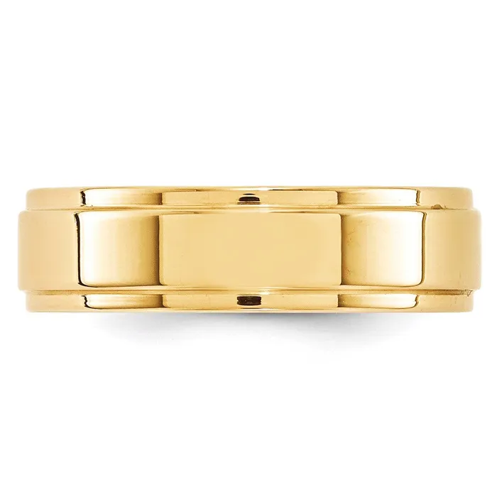 Rings Goldia Solid 18K Yellow Gold 6mm Flat with Step Edge MensWomens Wedding Band Ring Size 5 Rings Goldia Solid 18K Yellow Gold 6mm Flat with Step Edge MensWomens Wedding Band Ring Size 5