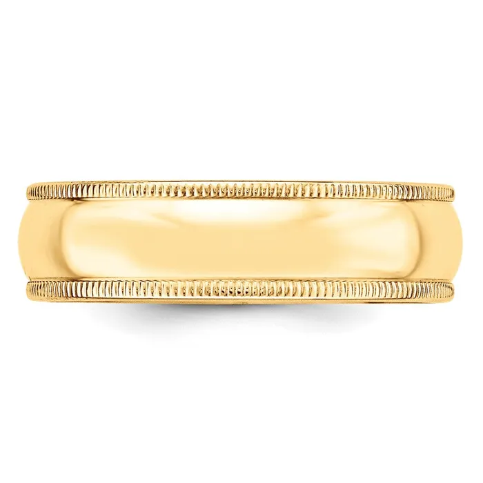 Rings Goldia Solid 18K Yellow Gold 6mm Light Weight Milgrain Half Round MensWomens Wedding Band Ring Size 65 Rings Goldia Solid 18K Yellow Gold 6mm Light Weight Milgrain Half Round MensWomens Wedding Band Ring Size 65