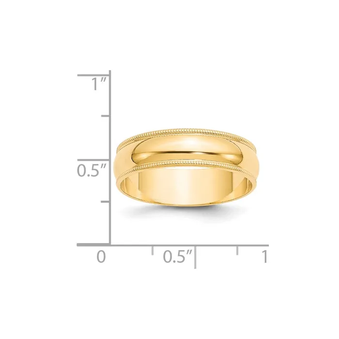 Rings Goldia Solid 18K Yellow Gold 6mm Light Weight Milgrain Half Round MensWomens Wedding Band Ring Size 65 Rings Goldia Solid 18K Yellow Gold 6mm Light Weight Milgrain Half Round MensWomens Wedding Band Ring Size 65