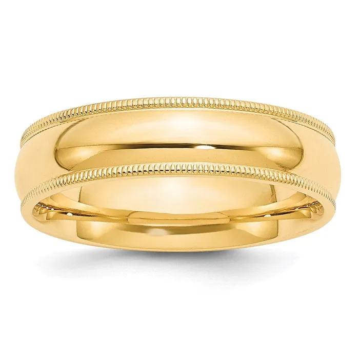 Rings Goldia Solid 18K Yellow Gold 6mm Milgrain Comfort Fit MensWomens Wedding Band Ring Size 125 Rings Goldia Solid 18K Yellow Gold 6mm Milgrain Comfort Fit MensWomens Wedding Band Ring Size 125