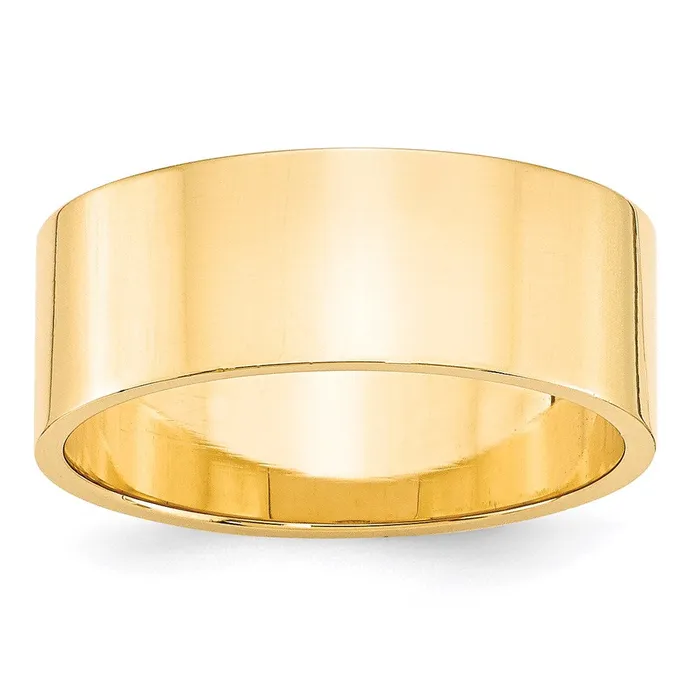 Rings Goldia Solid 18K Yellow Gold 8mm Light Weight Flat MensWomens Wedding Band Ring Size 75 Rings Goldia Solid 18K Yellow Gold 8mm Light Weight Flat MensWomens Wedding Band Ring Size 75