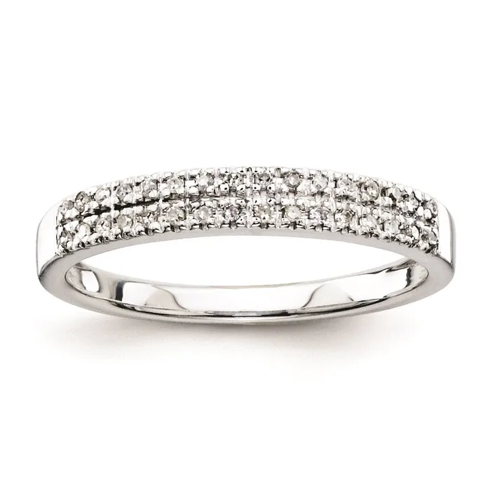Rings Goldia Sterling Silver Belle Amore Diamond Wedding Band