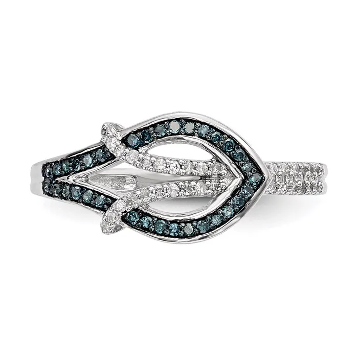 Rings Goldia Sterling Silver Blue and White Diamond Ring