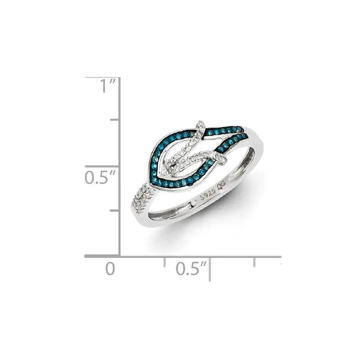 Rings Goldia Sterling Silver Blue and White Diamond Ring