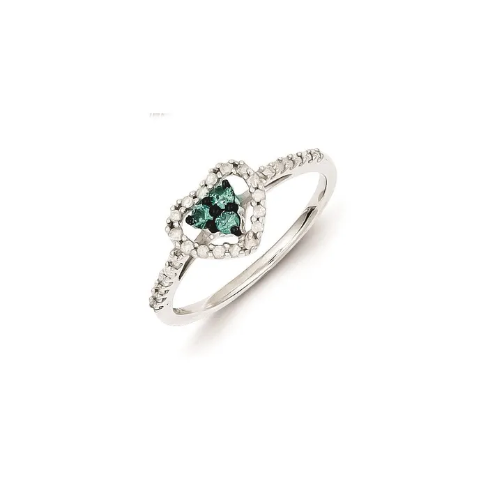 Rings Goldia Sterling Silver Blue u0026 White Diamond Heart Ring