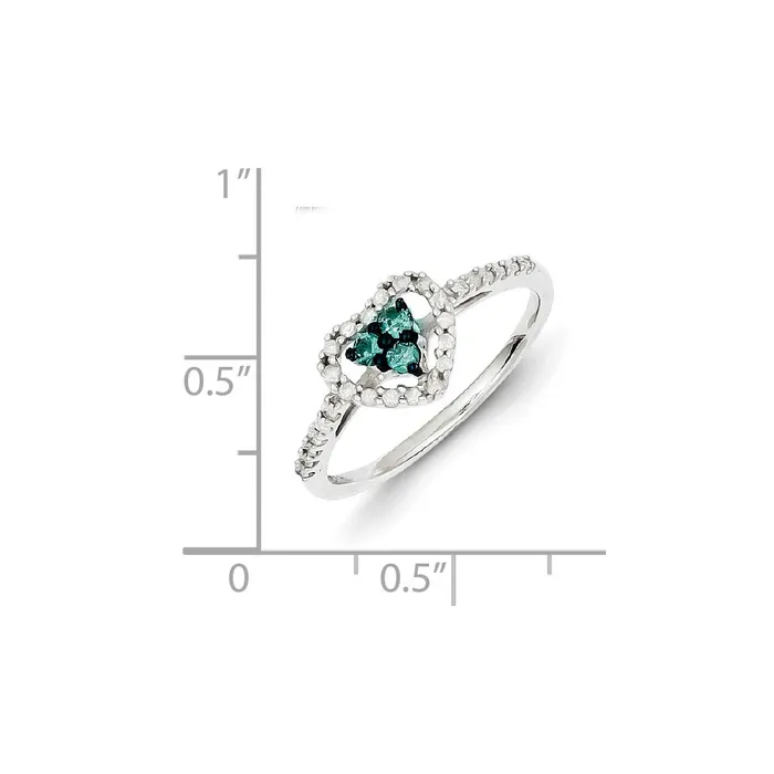 Rings Goldia Sterling Silver Blue u0026 White Diamond Heart Ring