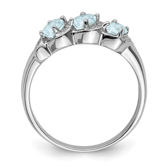 Rings Goldia Sterling Silver Rhodium Aqua u0026 Diamond Ring