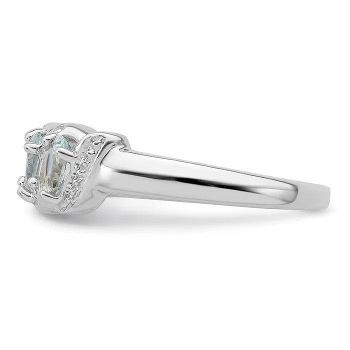 Rings Goldia Sterling Silver Rhodium Aqua u0026 Diamond Ring