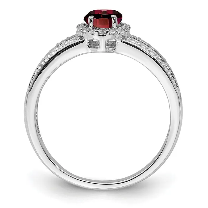 Rings Goldia Sterling Silver Rhodiumplated Garnet and White Topaz Ring