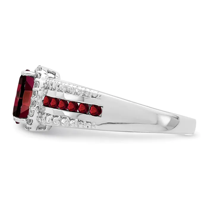 Rings Goldia Sterling Silver Rhodiumplated Garnet and White Topaz Ring