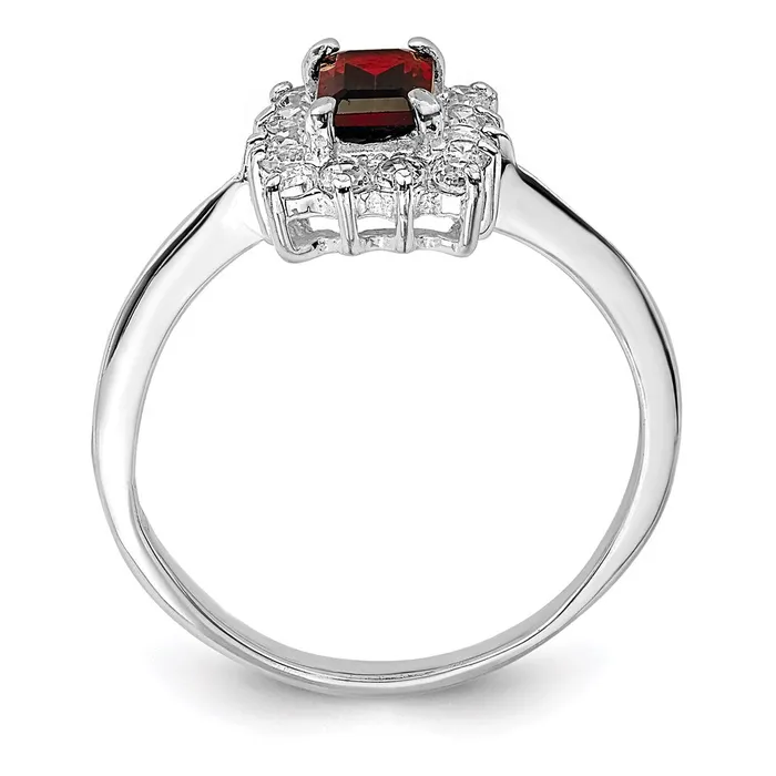 Rings Goldia Sterling Silver Rhodiumplated Garnet u0026 CZ Ring