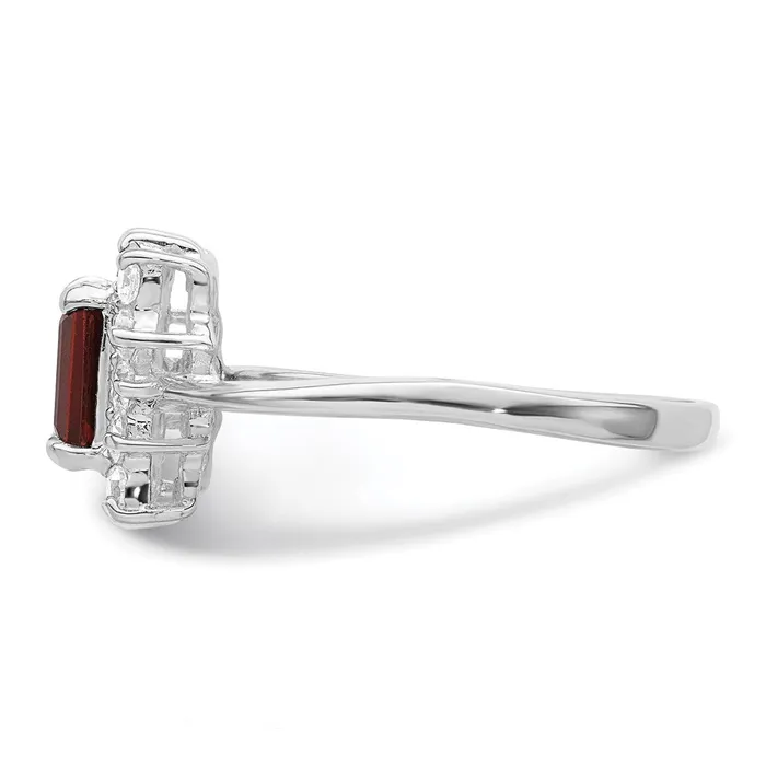 Rings Goldia Sterling Silver Rhodiumplated Garnet u0026 CZ Ring