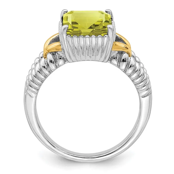 Rings Goldia Sterling Silver Rhodium w Flash Goldplate Lemon Quartz Ring