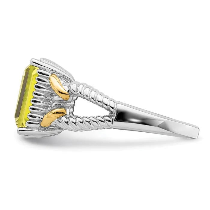 Rings Goldia Sterling Silver Rhodium w Flash Goldplate Lemon Quartz Ring