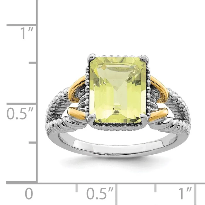Rings Goldia Sterling Silver Rhodium w Flash Goldplate Lemon Quartz Ring