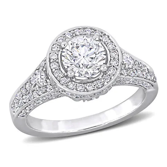 Rings JMS always Original Amour 1 34 CT TW Halo Engagement Ring in 14k White Gold Rings JMS always Original Amour 1 34 CT TW Halo Engagement Ring in 14k White Gold