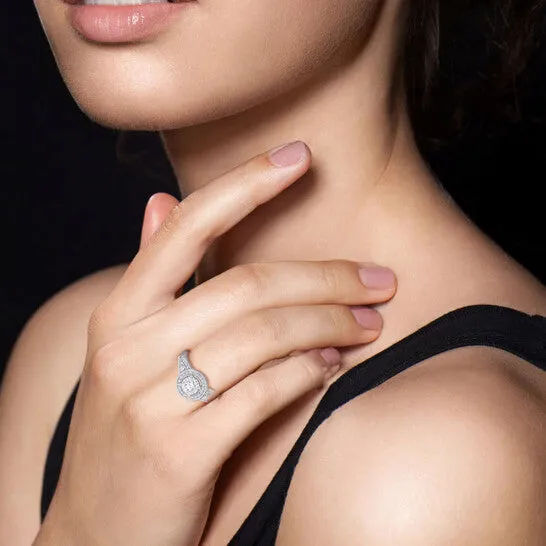 Rings JMS always Original Amour 1 34 CT TW Halo Engagement Ring in 14k White Gold Rings JMS always Original Amour 1 34 CT TW Halo Engagement Ring in 14k White Gold
