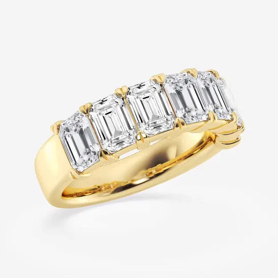 Rings JMS always Original Brilliant Diamond 14K Yellow Gold 4 CTTW EmeraldCut LAB GROWN Diamond Seven Stone Anniversary Band FG SI1 Rings JMS always Original Brilliant Diamond 14K Yellow Gold 4 CTTW EmeraldCut LAB GROWN Diamond Seven Stone Anniversary Band FG SI1