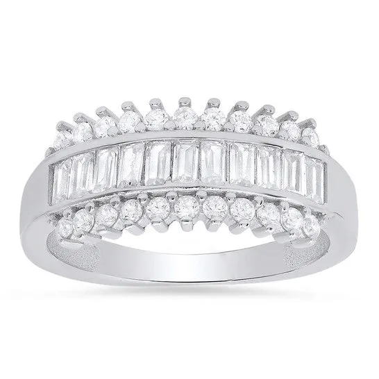 Rings Original Kylie Harper Sterling Silver Baguette Cubic Zirconia CZ Band Ring JMS always Rings Original Kylie Harper Sterling Silver Baguette Cubic Zirconia CZ Band Ring JMS always