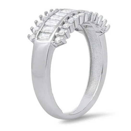 Rings Original Kylie Harper Sterling Silver Baguette Cubic Zirconia CZ Band Ring JMS always Rings Original Kylie Harper Sterling Silver Baguette Cubic Zirconia CZ Band Ring JMS always